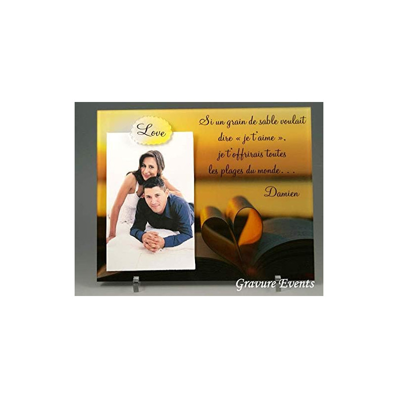 Cadre Photo Mariage & Saint Valentin – (Cadeau souvenir pour les mariés) Kd – U