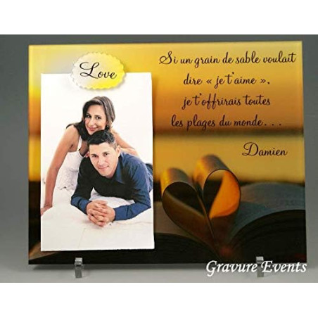 Cadre Photo Mariage & Saint Valentin – (Cadeau souvenir pour les mariés) Kd – U