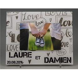 Cadre Photo Mariage & Saint Valentin - (Cadeau souvenir pour les mariés) Kd – D.blanc