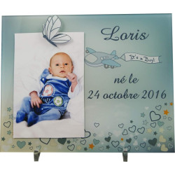 Cadre Photo Naissance - Cadeau de Naissance personnalisé avec le prénom du bébé – idéal pour la liste de naissance – pour fille
