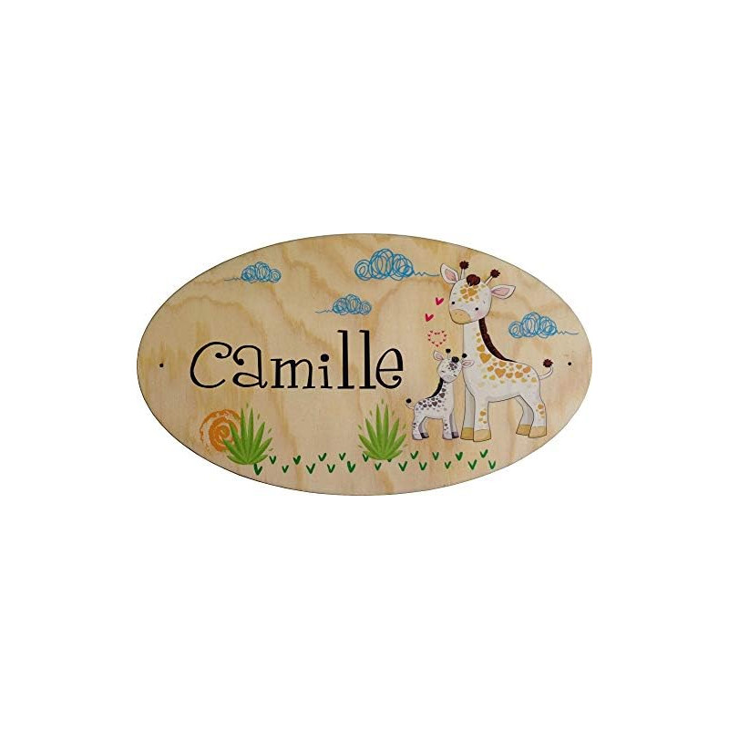 Plaque de Porte en bois personnalisée pour une Chambre d'enfant - Le prénom de la plaque en bois est personnalisable - cadeau
