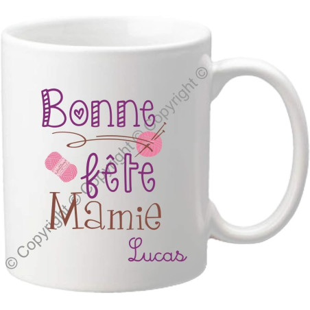 Mug personnalisé pour Mamie – Cadeau fête des Grands mères – pour la mamy de votre enfant – anniversaire, noël, naissance
