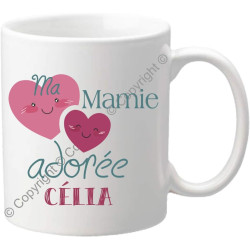 Mug personnalisé pour Mamie – Cadeau fête des Grands mères – pour la mamy de votre enfant – anniversaire, noël, naissance